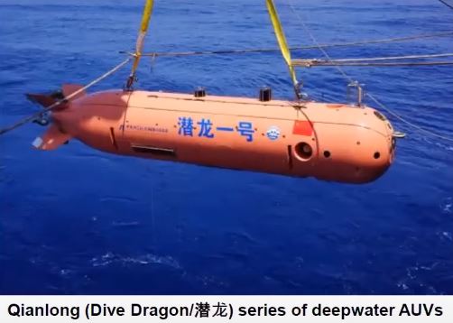 6) Dive Dragon Series & Sea Whale (UUV)6a) Submerged Dragon 1Length:4.6m Diameter:0.8mWeight:1.5T:Speed:2ktEndurance/Range:24hrDeveloper:China Shipbuilding Industry Corporation17/26