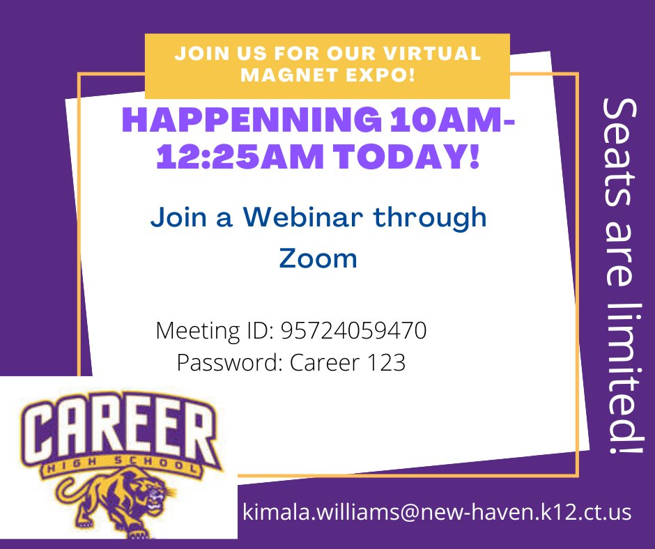 CareerPanthers's tweet photo. Hill Regional Career High School is hosting 5 live sessions today! @NHPSChoice https://t.co/OobC4HRAya