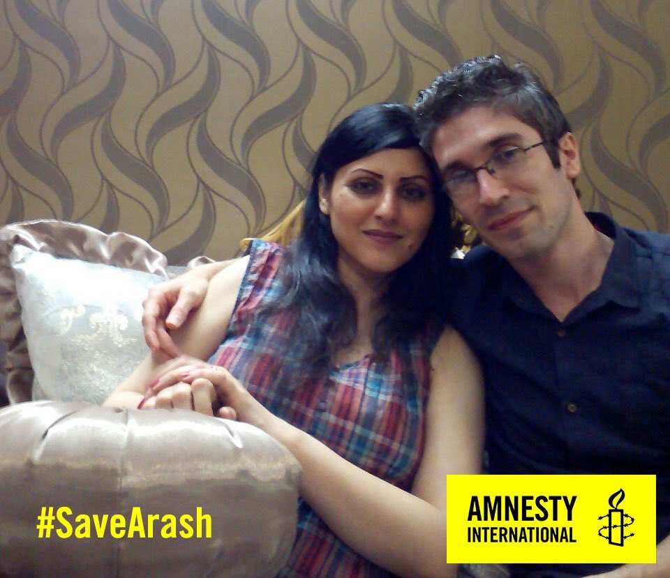 In protest of her arrest Arash Sadeghi started an hunger strike. After 72 days of hunger strike, the authorities yielded to his demands. On 3 January 2017 Golrokh was released from prison against bail & it was promised to review her conviction. Arash stopped his hunger strike.