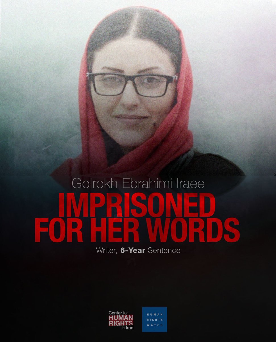 In February 2016 a court of appeal confirmed her sentence. Golrokh Iraee was arrested on 24 October 2016. Security officials broke through the front door of her house and arrested her without showing an arrest warrant.  #FreeGolrokh