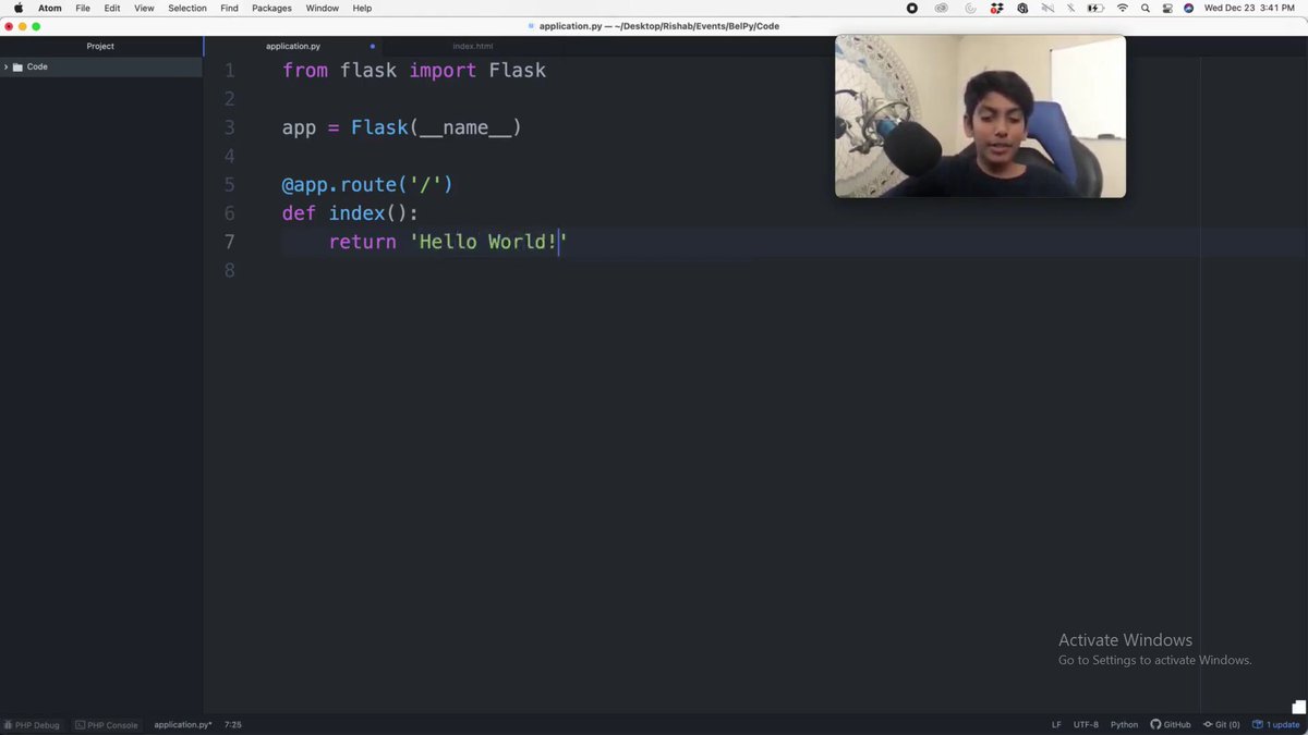 Belpy2021's tweet photo. Rishab Kattimani is delivering a talk on "Flask : Hands on introduction to Python based micro web framework" at BelPy 2021 online #BelPy2021 #python @RishabTweets https://t.co/ELO77sxvC6
