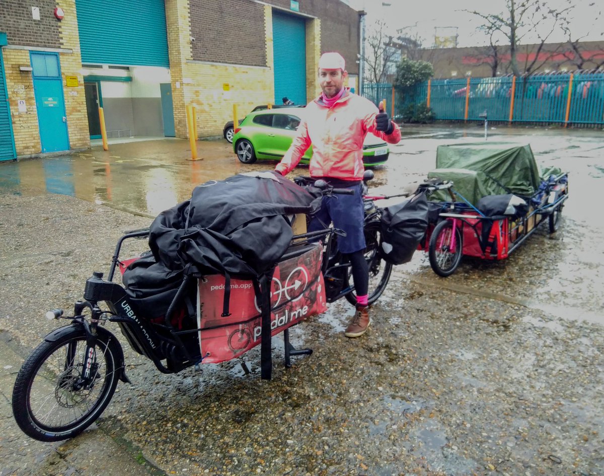 Super impressive how much of our stuff one bike rider can carry across London! By <a href="/pedalmeapp/">Pedal Me</a>