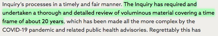 2/Why another extension?"Requests for extensions to the original schedules of public inquiries, regardless of the mandate, are not unusual," says Steve Allan.The Commissioner makes it sound like a great deal of work has been done.Highly unlikely.