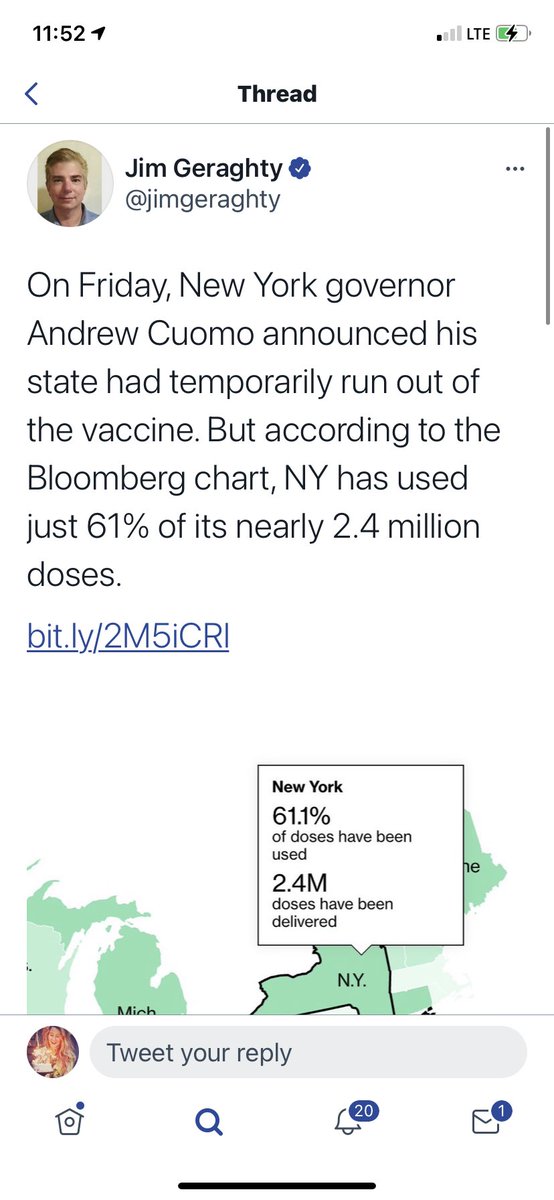 Cuomo himself said the state had run out of vaccines, after only distributing 61% of the allotted doses. That’s nearly A MILLION wasted. 7/x