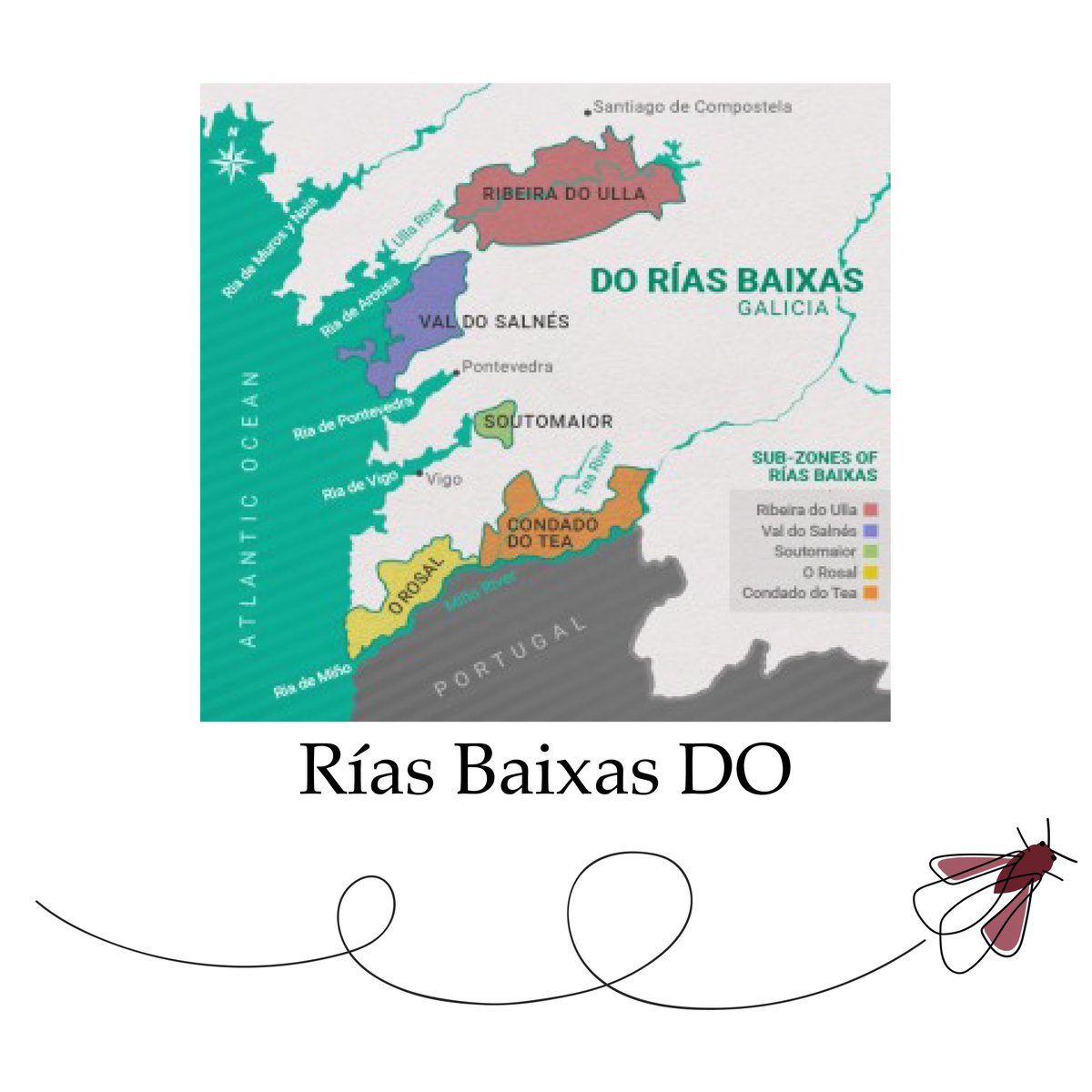 #riasbaixas - located in #Galicia and was established as a DO in 1988... Check the sub-zones on the map...