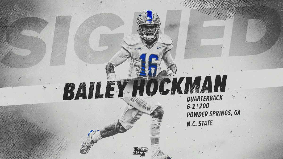 Middle Tennessee Fb Blue Raiders Officially Sign Four New Transfers Qb Bailey Hockman Baileyhockman Nc State Ol Jamari Williams 75sweetfeet Arizona Wr Ma Jon Wright Wrightmajon Arizona Ol Netori Johnson Georgia