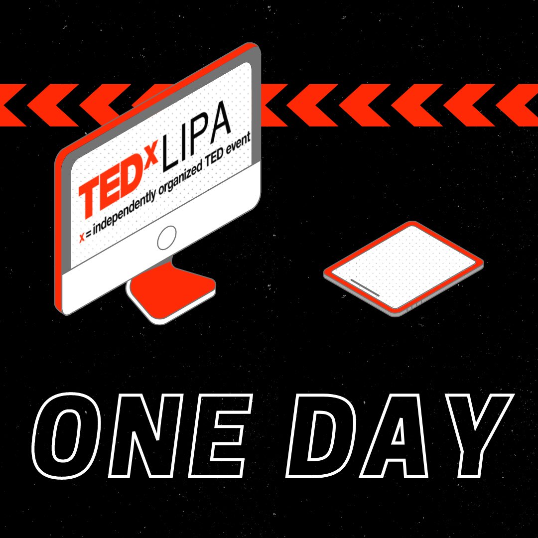 1 day to go... 

TEDxLIPA will be live at 1pm tomorrow, and available to rewatch for 24 hours afterwards! 

Tickets are available at any time until the event ends so be sure to join live for exclusive discussions.
