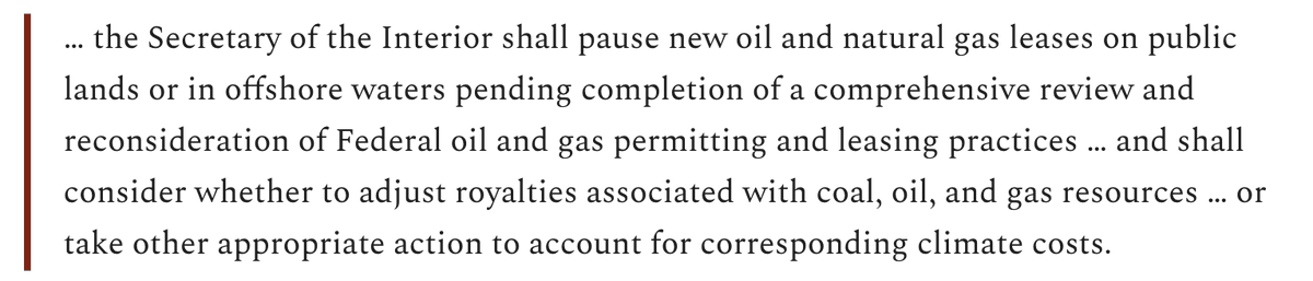 THREAD 1/n About that oil and gas leasing pause… Here are a couple of outtakes from yesterday’s Land Desk’s paid-subs-only dispatch explaining why it’s not as big as it’s made out to be. First, the relevant text from the order:  http://landdesk.org 