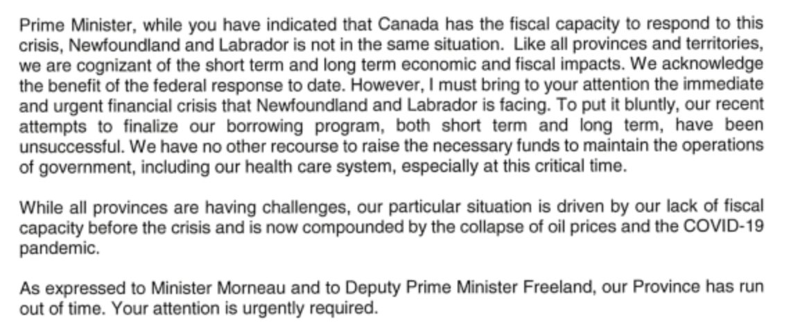 His predecessor as premier and the leader of the Liberal party wrote a letter to the prime minister (and the public) basically saying we had run of time, we had no money and our health care system was about to collapse.(2/3)