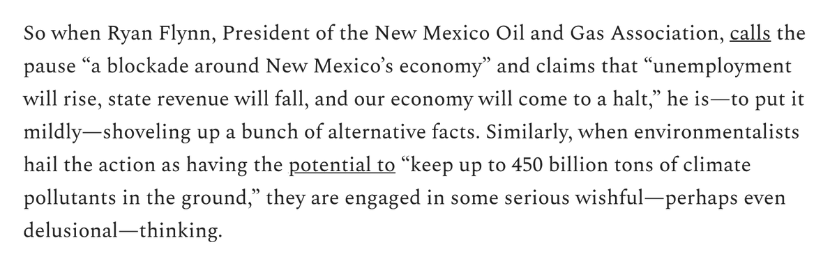 2/n So, notice ^^ that it is not a permanent halt to leasing. Rather it is "pending completion" of a review of the leasing system. So it might only last six months, which would only affect a few lease sales, maybe doing no more than delay them. And yet, you have folks saying...