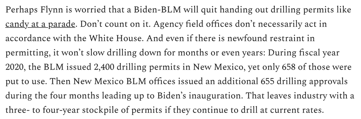 3/n Pause will not affect pace of drilling for mos or if not yrs. Therefore it won't affect production (or ghg emissions). Therefore it won't affect royalty or tax revenues from production, which account for at least 97 percent of fed/state revenues from oil and gas.