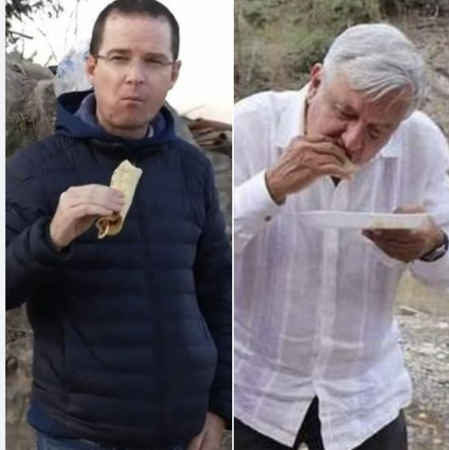 IrvingGatell's tweet photo. La diferencia más importante es que López se comió ese taco en una fiesta de la familia del Chapo. https://t.co/y9kKUxKTkw