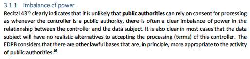 Also, and I don't think anyone has mentioned this yet, Consent is generally not available as a legal basis for processing of personal data by any any public authority. That's because of the power imbalance between a citizen, or here a survivor, and a state body. The EDPB: