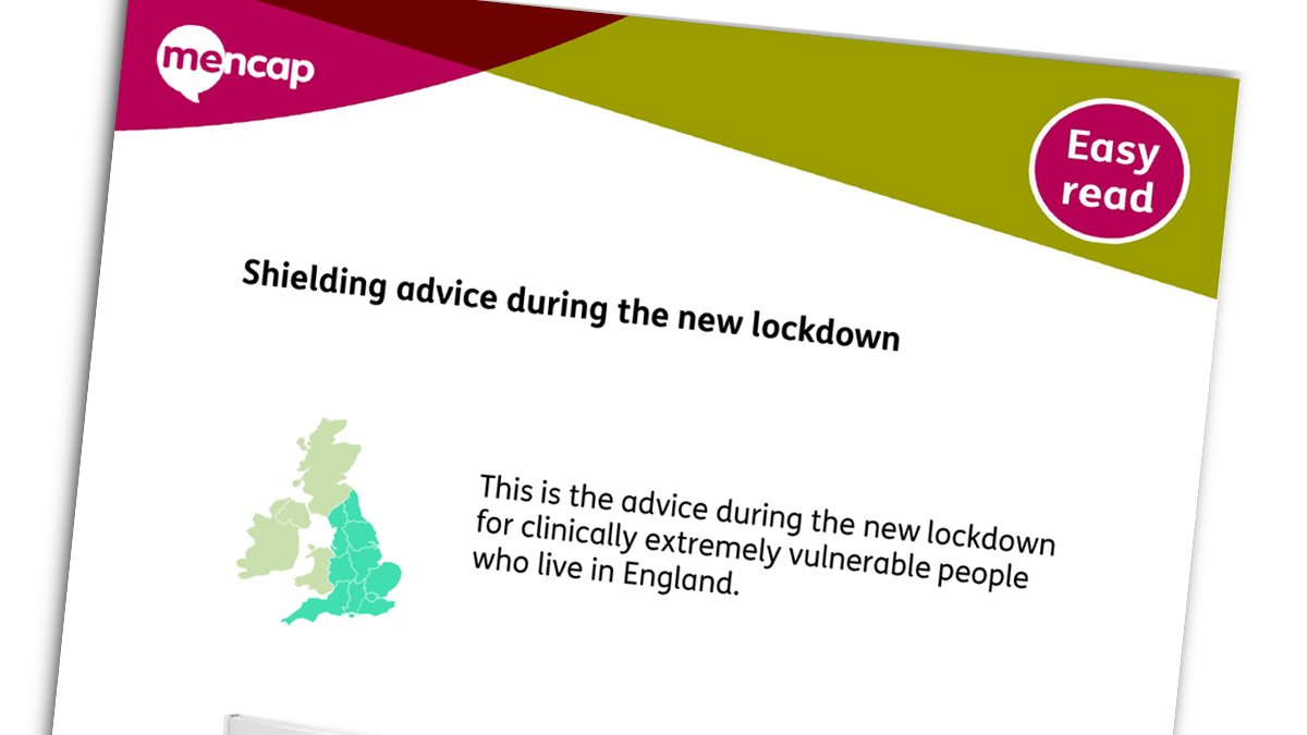 We have created ✍️ a new #EasyRead. 📃

It is about shielding 🛡️ in the new #Lockdown.

If you are clinically extremely vulnerable you should follow this advice 💬  as well as the #Covid19 lockdown rules.

Download our guide now: bit.ly/3slXMO2 👈