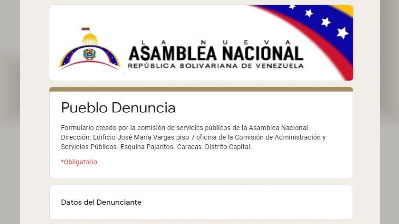 AN crea formato digital para registro de denuncias por estafas mazo4f.com/234912  #VenezuelaTierraDePaz