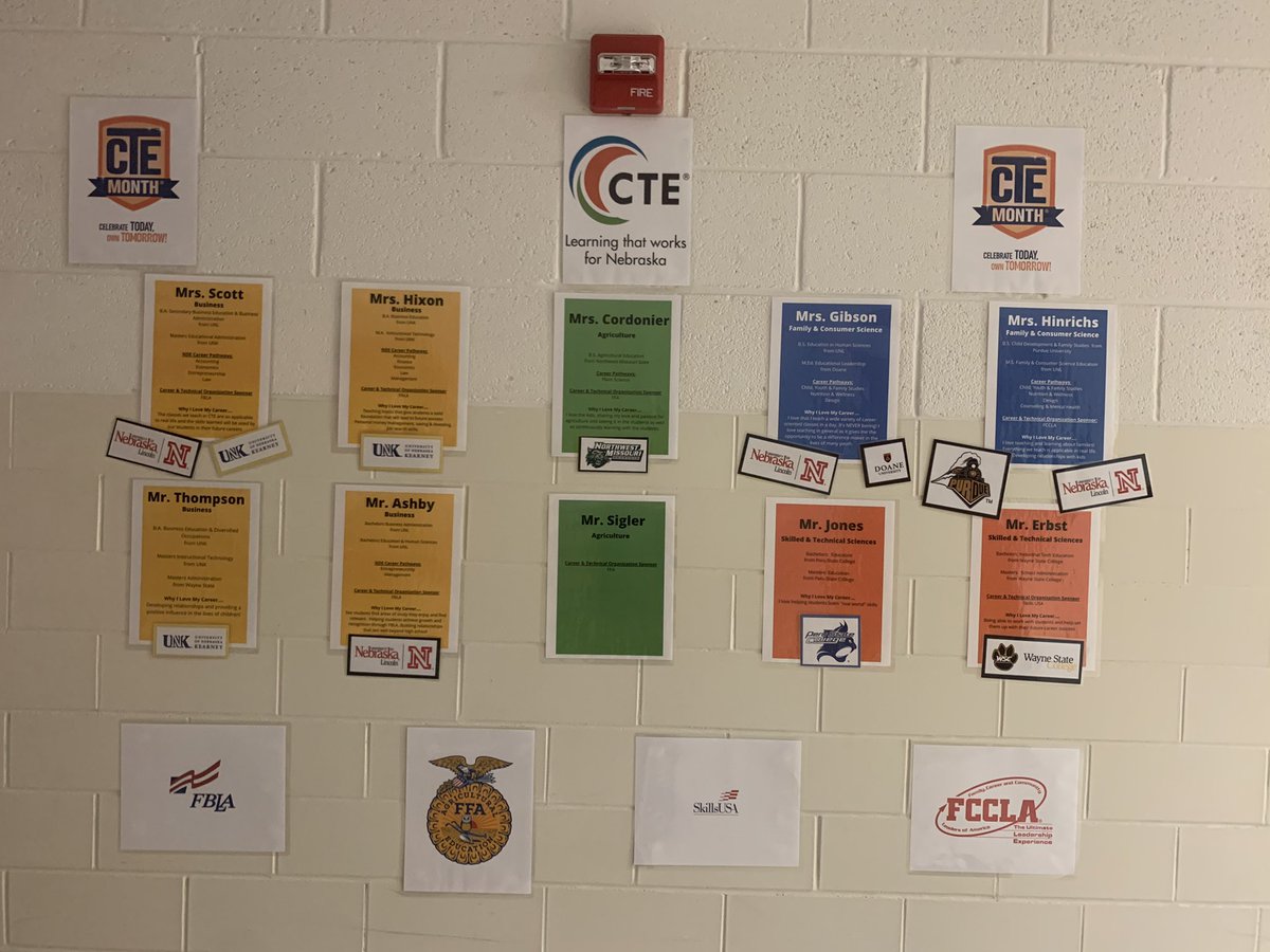 The CTE Month wall is coming along nicely #aurorahuskies #NECTE