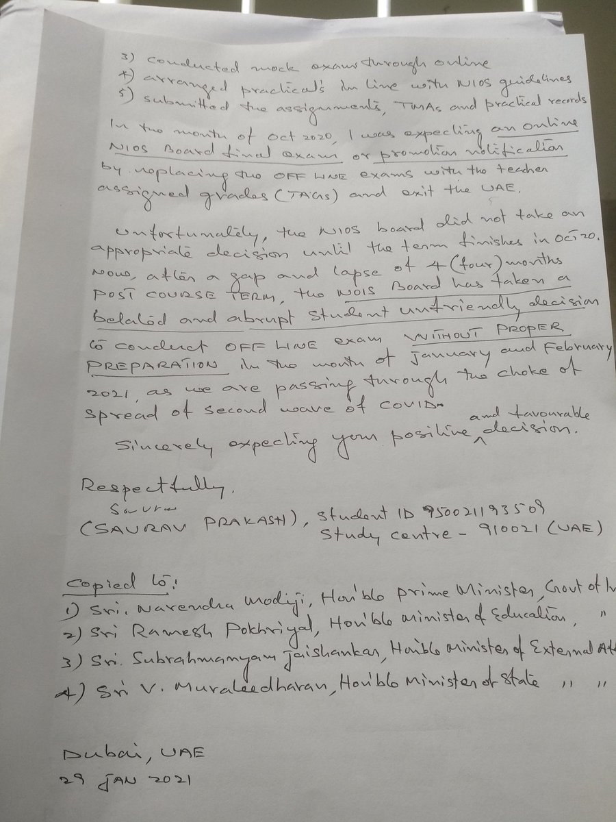 Stark03865875's tweet photo. @anubha1812 @CMOMaharashtra Please help me nios students  October batch 2020 I am studying in nios UAE and things are getting worse here please help us https://t.co/W7VXPM8Zed