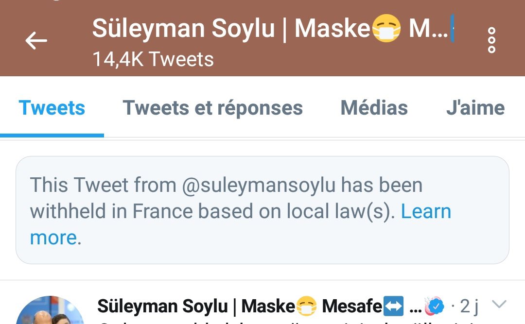 Süleyman Soylu’nun LGBTİ+ kimliğine yönelik nefret söylemlerini içeren ve LGBTİ+ öğrencileri hedef gösteren tweeti Fransa’da erişime engellendi.

#lgbtihaklarıinsanhaklarıdır