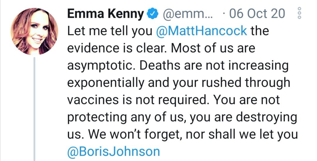 Is she denying the reality of the pandemic? Is she denying the need for vaccines?