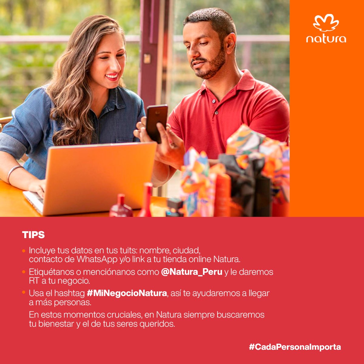 El bienestar de nuestra red es prioritario. Por eso, nos unimos para mantener la economía circulando. Desde hoy, ponemos este espacio al servicio de nuestrxs Consultorxs para dar a conocer sus negocios y amplificar el poder de nuestra #RedDeAfecto. #MiNegocioNatura