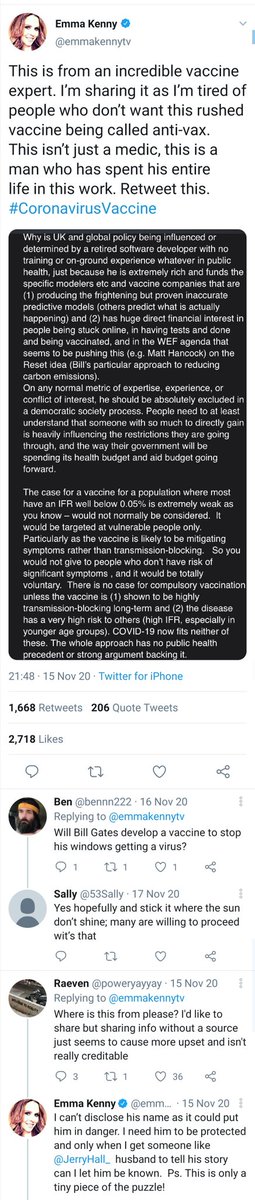 Is she denying the reality of the pandemic? Is she denying the need for vaccines?