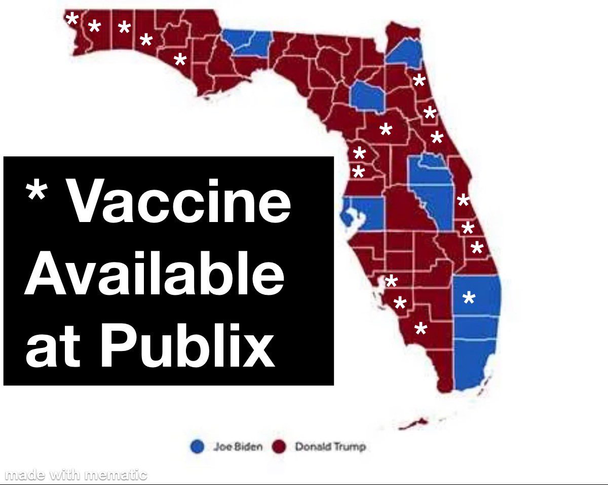 TheRealOzH's tweet photo. Interesting how the rollout of vaccines is happening @Publix across Florida, you know since it’s now the main distributor of the vaccine thanks to @GovRonDeSantis . Guess that $100K donation a couple weeks ago doesn’t have anything to do with it, right? 👀🤷‍♂️ https://t.co/OaeqUW80nk