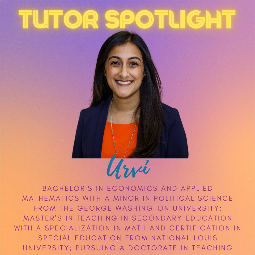 #SaturdaySpotlight

For this week's spotlight, we would like to shine on our #SuperTutor Urvi!

'I want to bring that #InnovativeSpirit to math; just answering a set of problems will not help you understand how math applies to life.'

Learn more about her: educateradiateelevate.org/2021/01/tutor-…