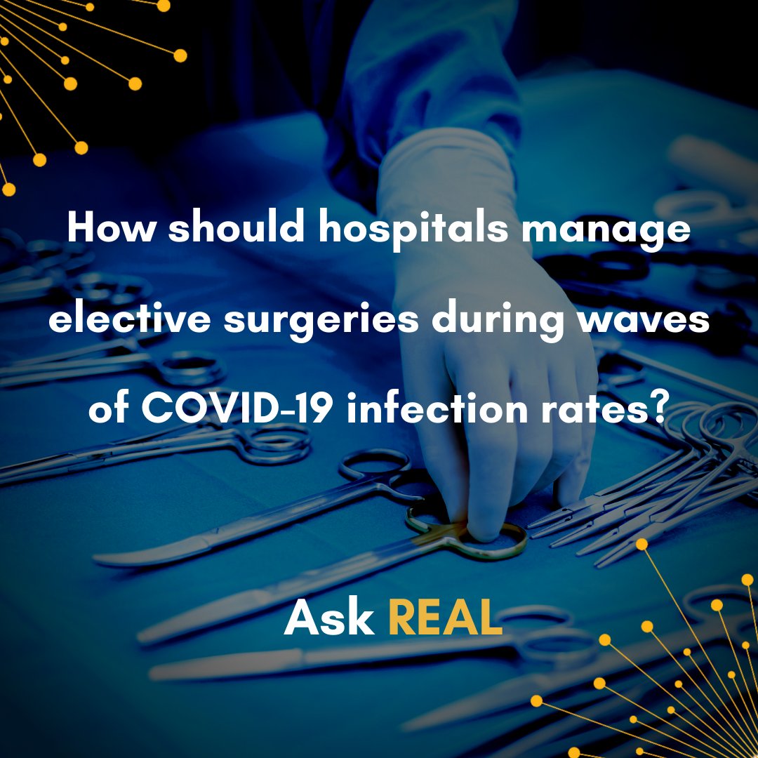 How should hospitals manage elective surgeries during waves of COVID-19 infection rates?

Visit our REAL Note to learn more: ow.ly/aKAh50DlYZK

#REALNote #covid19 #covid19ontario #covidcanada