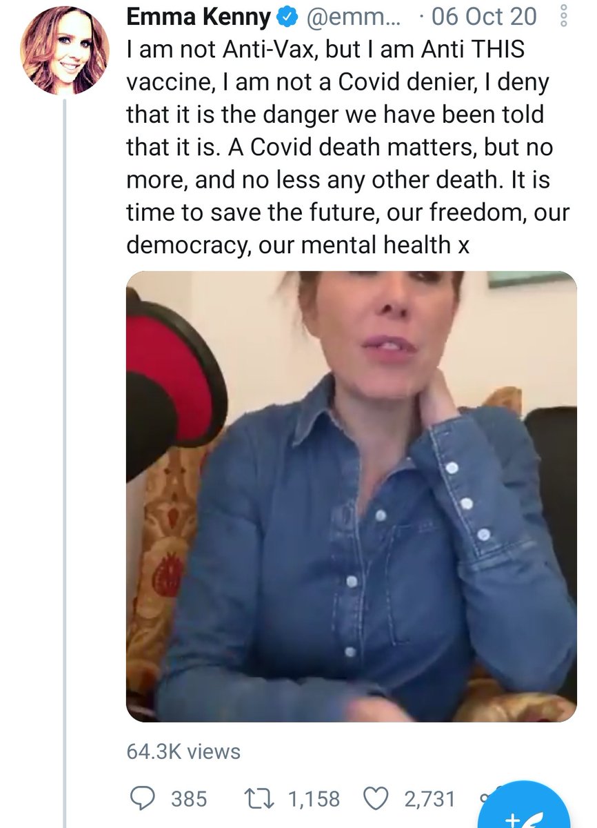 Is she using cautious professional judgement as a media psychologist, knowing what she says is listened to by many? Is she supporting the important public health vaccination programme?