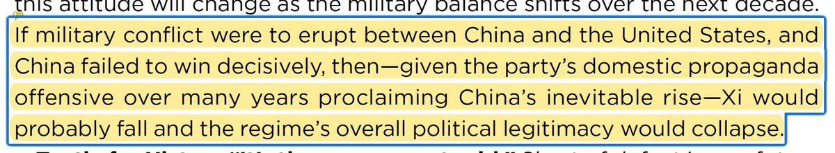 I have no idea where this comes from. What is the evidence for a leader in China being overthrown because he failed to decisively win in a foreign war. I think we'd sooner all die in a nuclear armageddon than see this scenario play out.