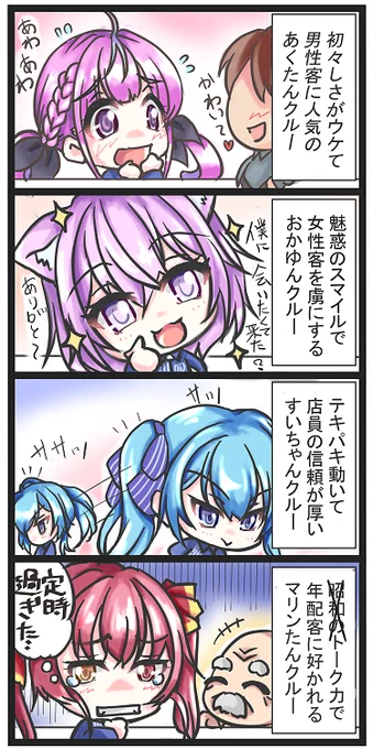 #ホロローソン #あくあーと #絵かゆ #ほしまちぎゃらりー #マリンのお宝もしコラボメンバーがローソンクルーだったら 