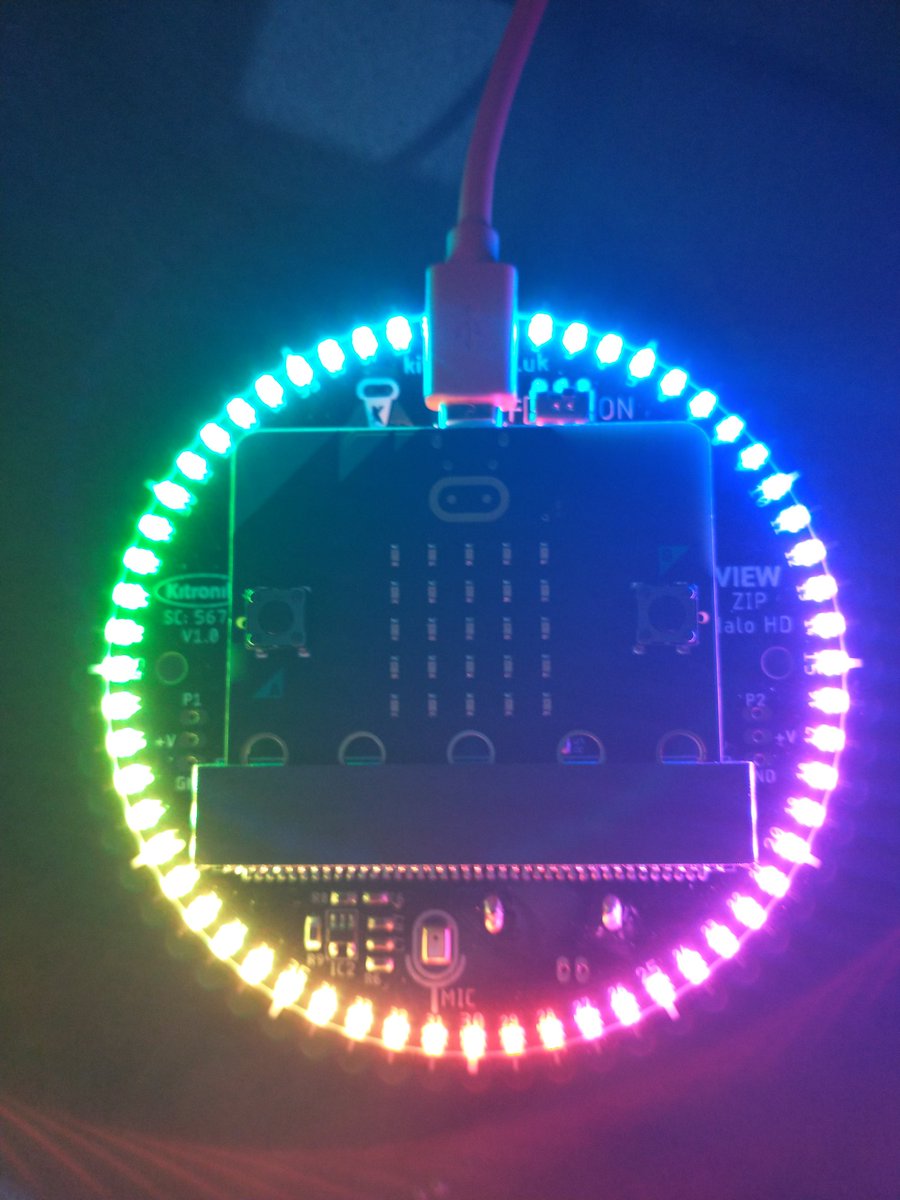 The microbitv2 and <a href="/Kitronik/">Kitronik</a> Halo HD are the perfect, fun, rainy Saturday project #microbit