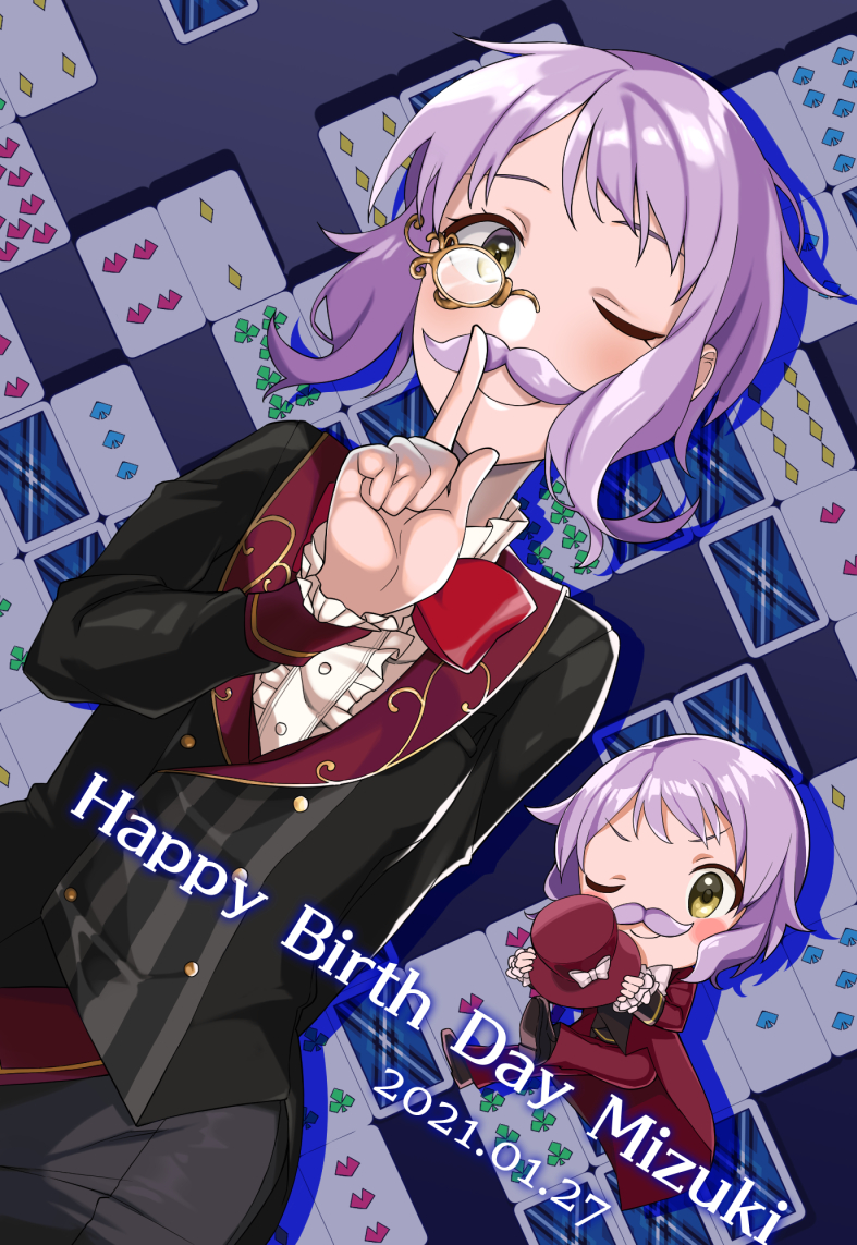 不知火 背景に時間食われて日付変わってしまいました そもそも遅刻ですが おめでとう瑞希 いつの間にか好きになっていた子 髭めちゃくちゃかわいい 真壁瑞希生誕祭21 真壁瑞希 ミリシタ