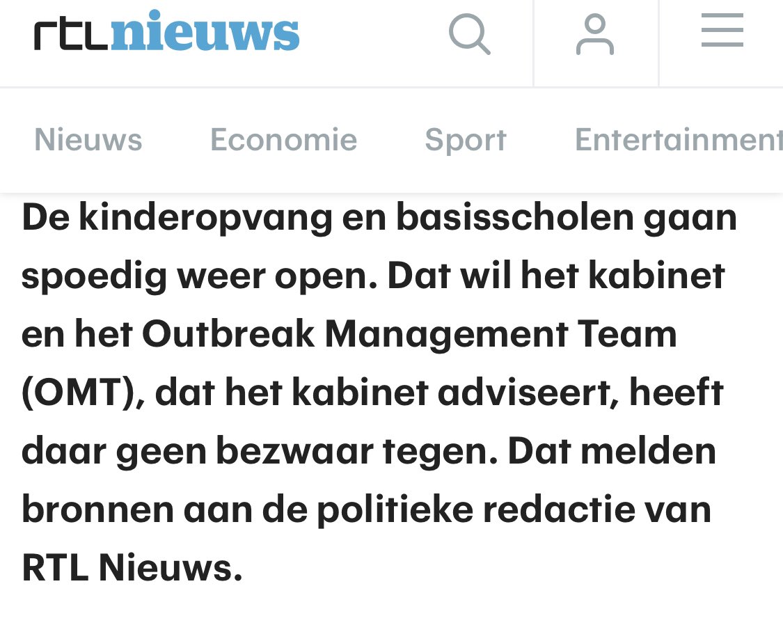De redactie van RTL is specifieker. Lek zit hoogstwaarschijnlijk in Den Haag. De verpolitisering van wat een puur wetenschappelijk advies moet zijn, vlak voor de verkiezingen. Benieuwd hoelang OMT-leden nog deel willen uitmaken van dit circus.