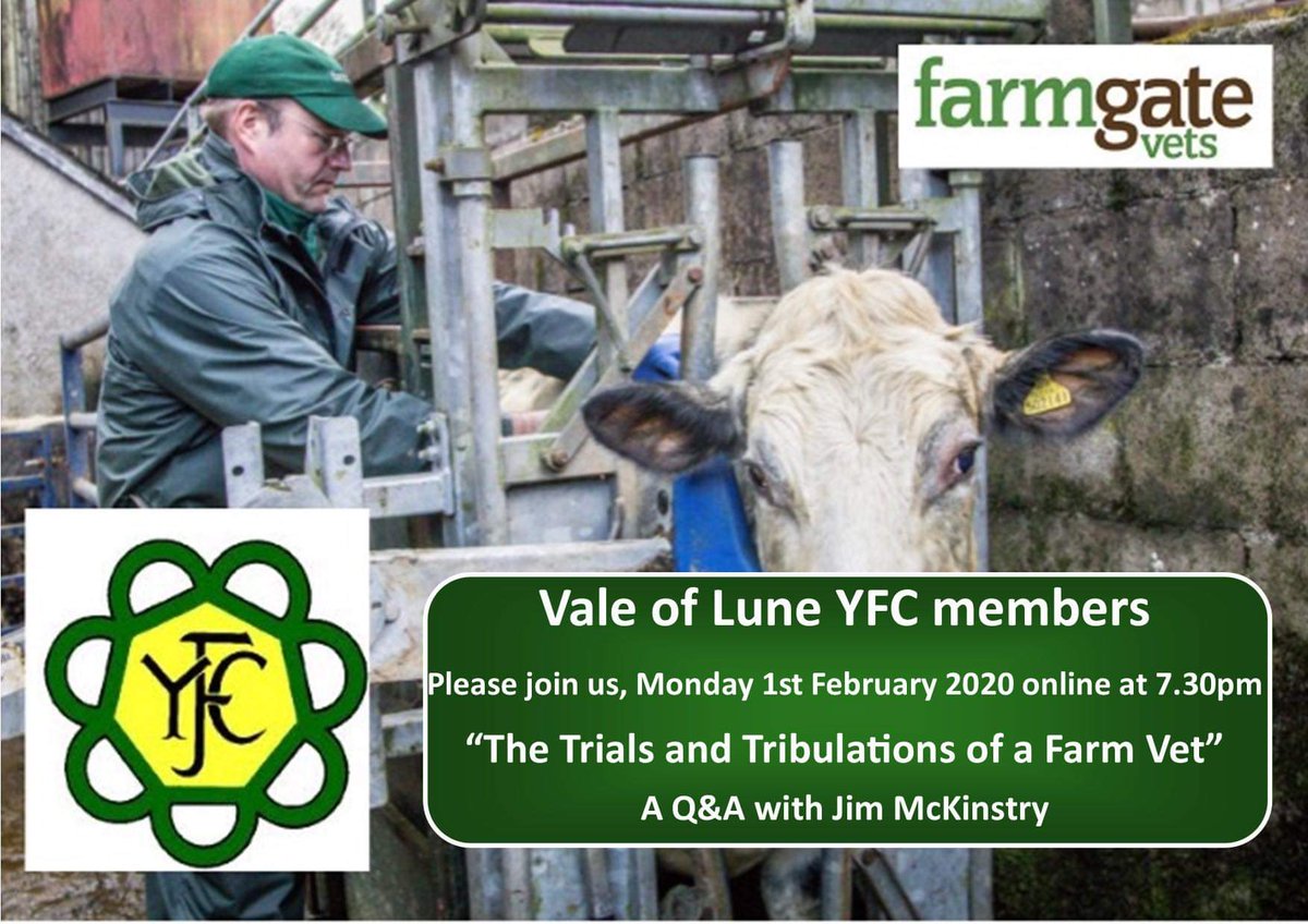 Join us on Monday night for our virtual Q&amp;A with Jim McKinstry. If you require the Zoom details, please let us know #Farmgatevets