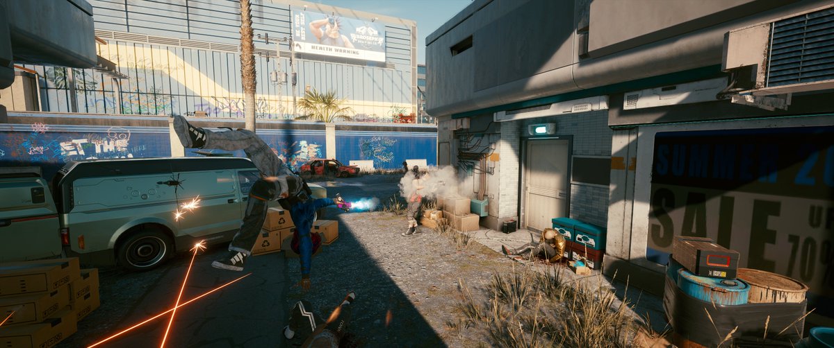 FastSam8's tweet image. Action Shot.
V sending baddies down the food chain in a true hollywood style. #Shutterpunk2077 #Action