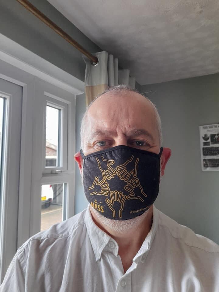 Gillianeames's tweet photo. Here’s Peter Townsend #NASSTrustee wearing his #NASS Face Masks Have you ordered your NASS Face Mask yet? Great way to raise awareness of AS and funds for NASS. I've got mine!
Click on link below
https://t.co/7nozZUmiET https://t.co/wMQAN7z1eK