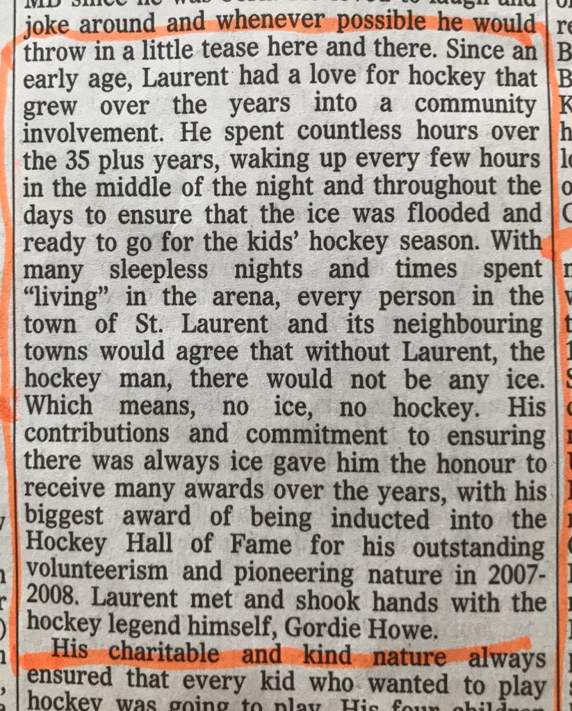 KevinRollason's tweet photo. He was called Maddog but Laurent Kerbrat was also the ice maker. The ice in St. Laurent’s arena is dependent on winter cold and he would spend 72 hours a week for 35 years flooding it at night. He was recognized by the Hockey Hall of Fame for it #RIP #wfp https://t.co/bMfQGn1DSZ https://t.co/eWqFjG6vRv