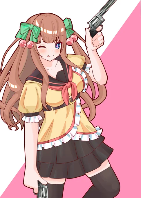 日本刀?/二丁拳銃?
#ちぇり絵 