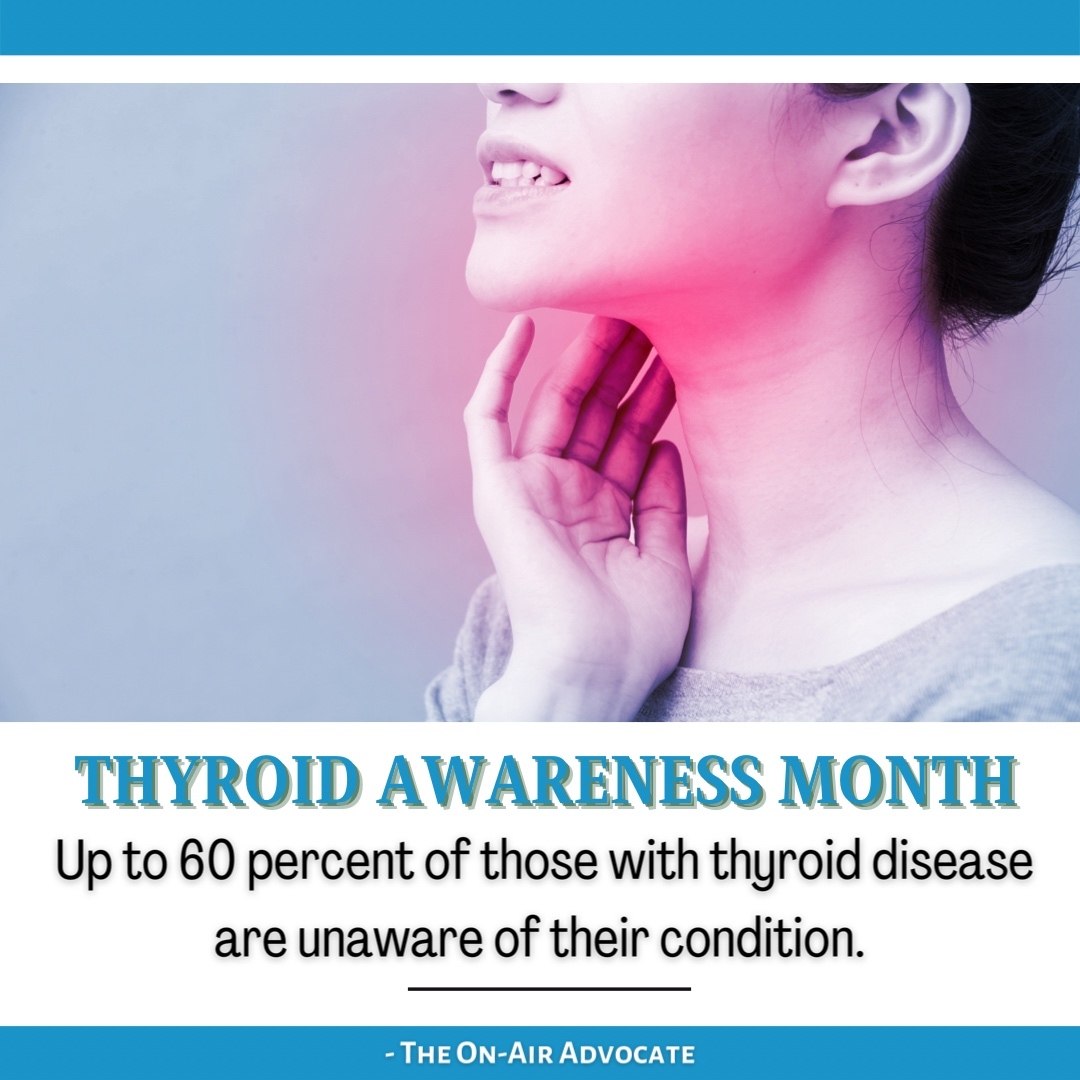 onairadvocate's tweet photo. Thyroid Awareness: Up to 60% of those with thyroid disease are unaware of their condition. Just another reason why routine wellness exams and blood work are so important.
#ThyroidAwarenessMonth
#Give2Thyroid
#SpotlightEducation https://t.co/MV33kYUhqr