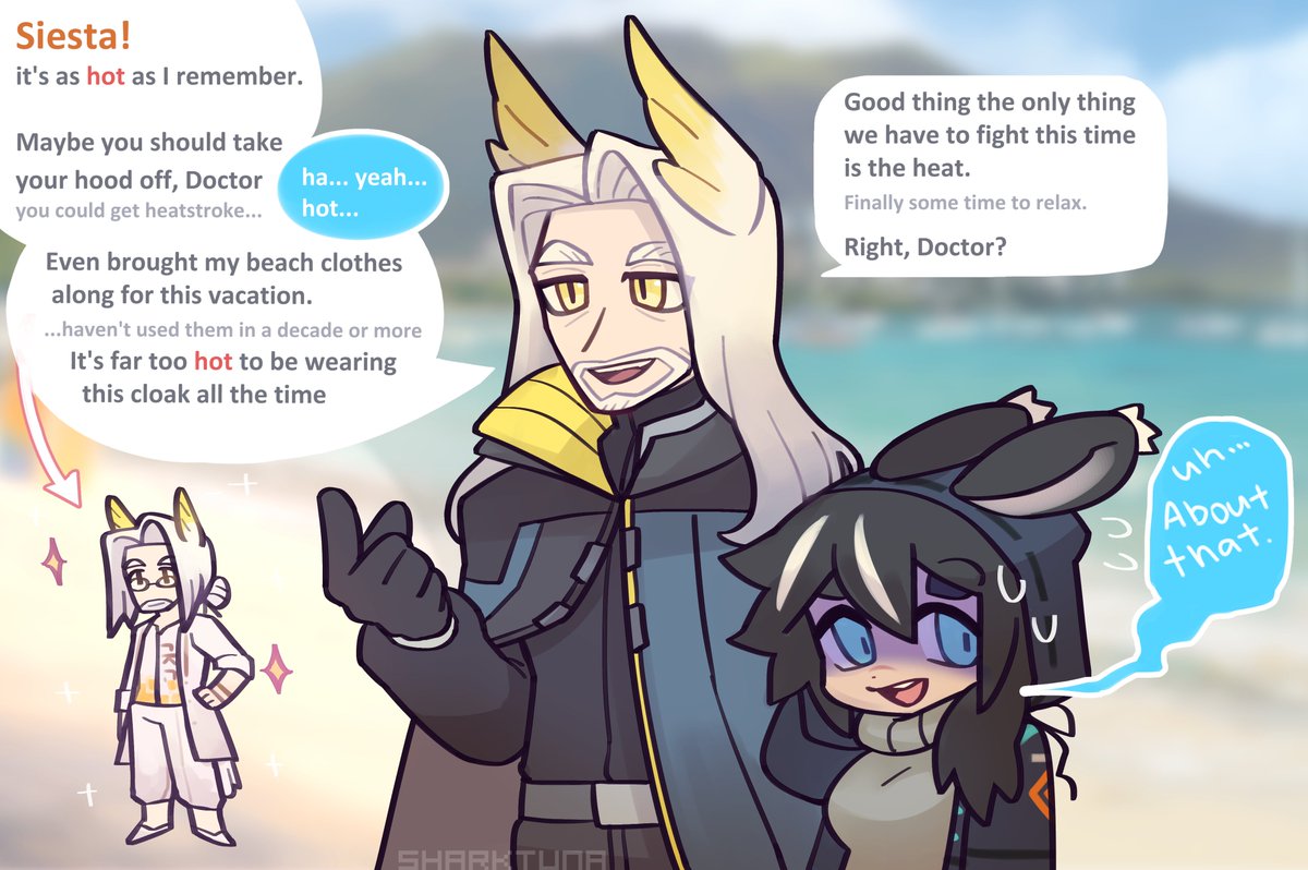 (helladoc ...?) I'm sorry Hellagur, for making you do this two years in a row 

Summer event ended but I am slow so here it is now
#Arknights 