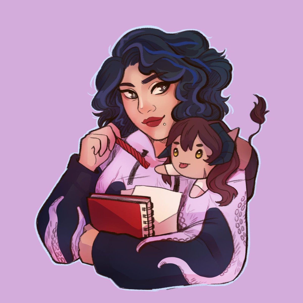 MDSora's tweet photo. More Birthday art 🎁!!! Thank you my dear @Worst_Hero_Ever for the CUTEST Birthday present ; A ; I am so glad D&amp;D brought our chaotic minds together. Thank you also to @cadendraws for the wonderful artwork! https://t.co/0EFdGzz1zR