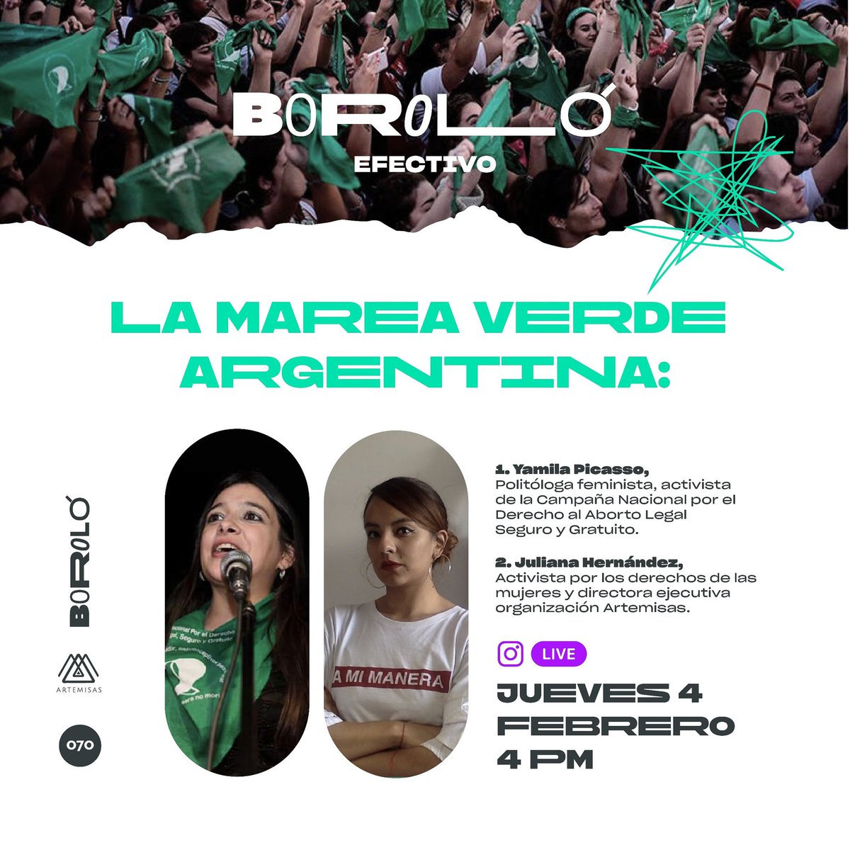 BoroloOrg's tweet photo. 🎙️A la campaña nacional por el derecho al aborto legal 15 años en Argentina. Pero las feministas hicieron historia en 2020. 

Acompáñanos a charlar con dos mujeres que luchan por una América Latina feminista | Jueves 4 de febrero, 4 pm

Boroló, ¡hasta que las cosas cambien! https://t.co/9GO7L09Scn