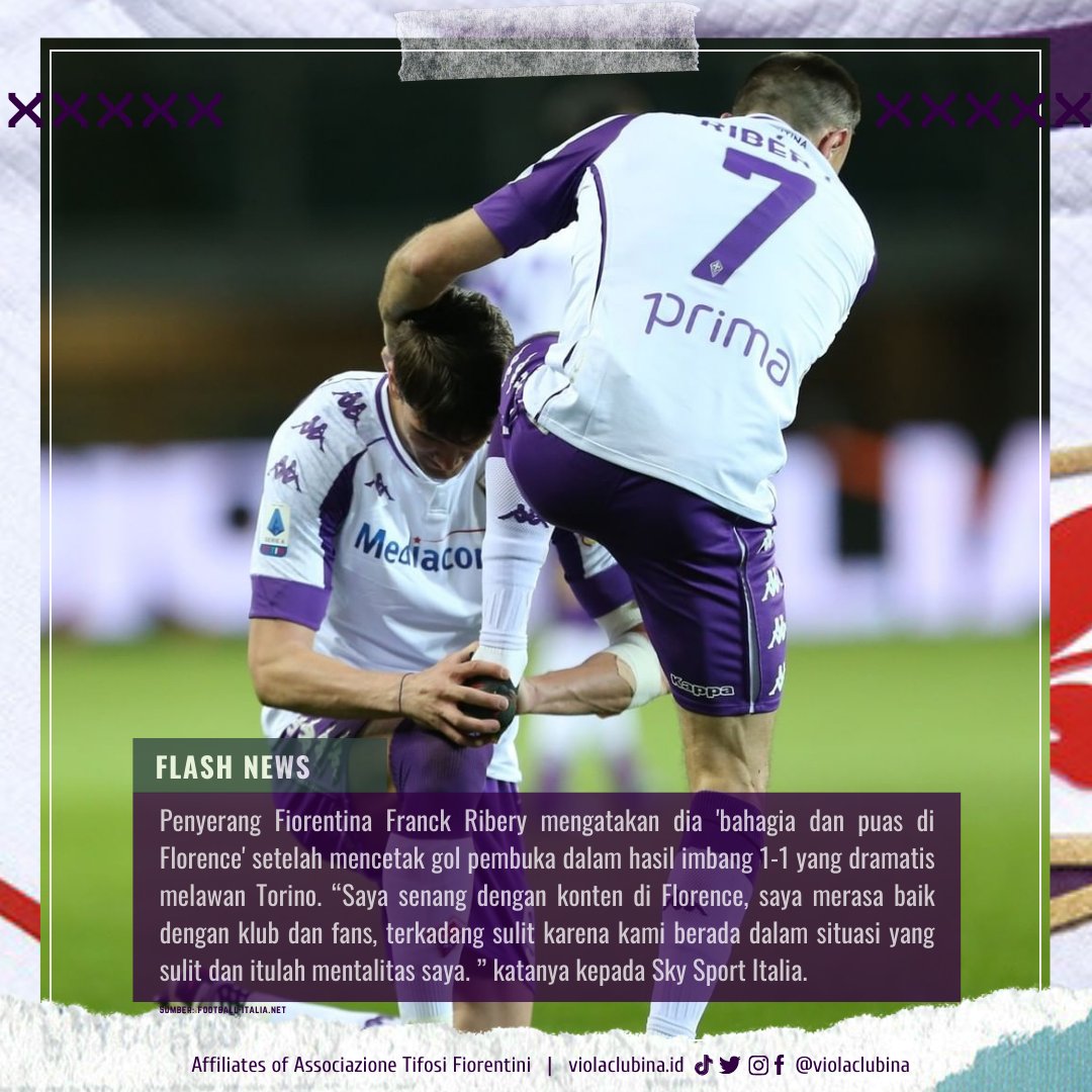 ViolaClubINA's tweet photo. Ribery: 'Saya senang di Viola'.
•••
Ribery: 'I'm happy at Viola'.
•••
#AcfFiorentina #Fiorentina #ViolaClubIndonesia #ForzaViola #FiorentinaIndonesia https://t.co/U6bOPVEXML
