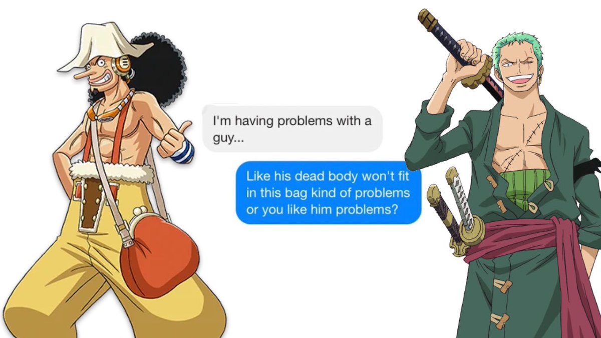 Thread of one piece characters as text chats