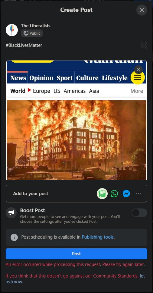 The_Liberalists's tweet photo. LMAO at @Facebook https://t.co/e2HJlTBW8D