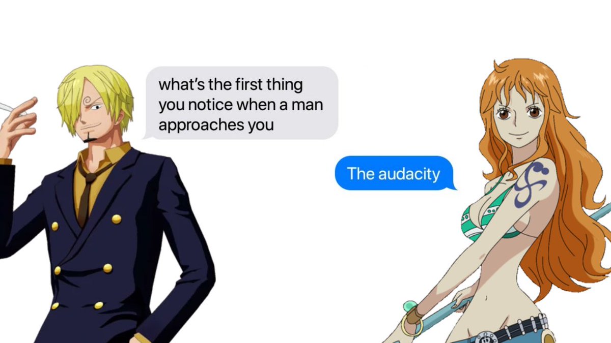 Thread of one piece characters as text chats