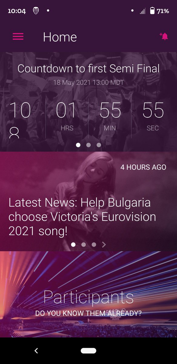 softwaredone's tweet image. Eurovision mobile app. 
Wait, May 18th is not in 10 days... What&apos;s that little person icon under the 10 days... Oh.
#badui