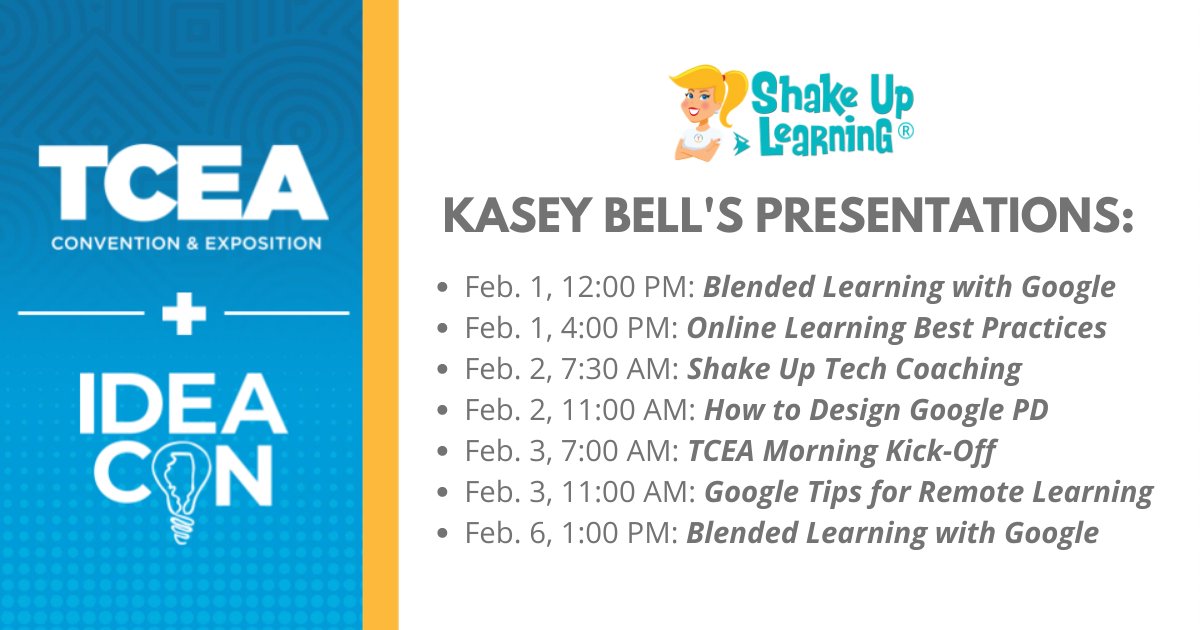 🎉  Here WE GO #TCEA2021!
👉  Here's my schedule for the week.
😱. Always excited for #TCEA!