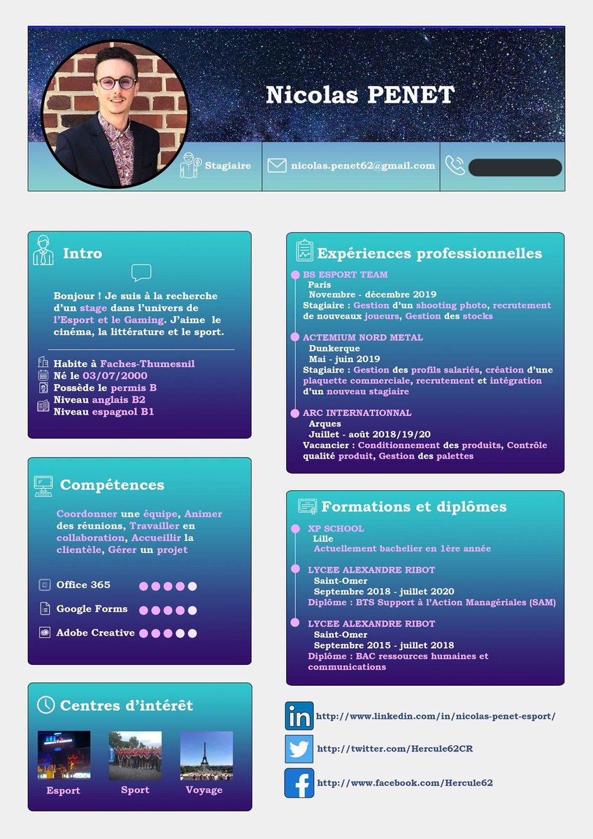 ⚠️Recherche stage dans le domaine de l’Esport et le Gaming ⚠️

📅 Disponible à partir de mai jusqu’à août
⏳ 2 mois max non rémunéré
📍 Lille, Roubaix, Dunkerque, Saint-Omer, Laon, alentours...

Étant donnée la crise sanitaire, je suis également intéressé au télétravail ! 
#RT 🙏